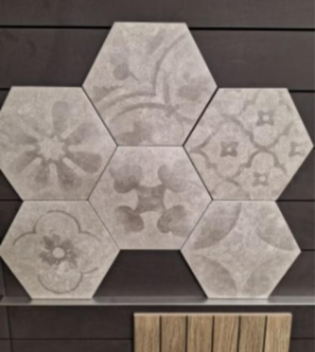 Decortegel vitra hexagon urbancrete vizon 24x21 cm