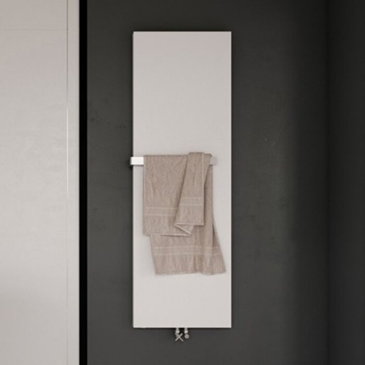 Instamat stretta designradiator soft parel wit incl. handdoekbeugel